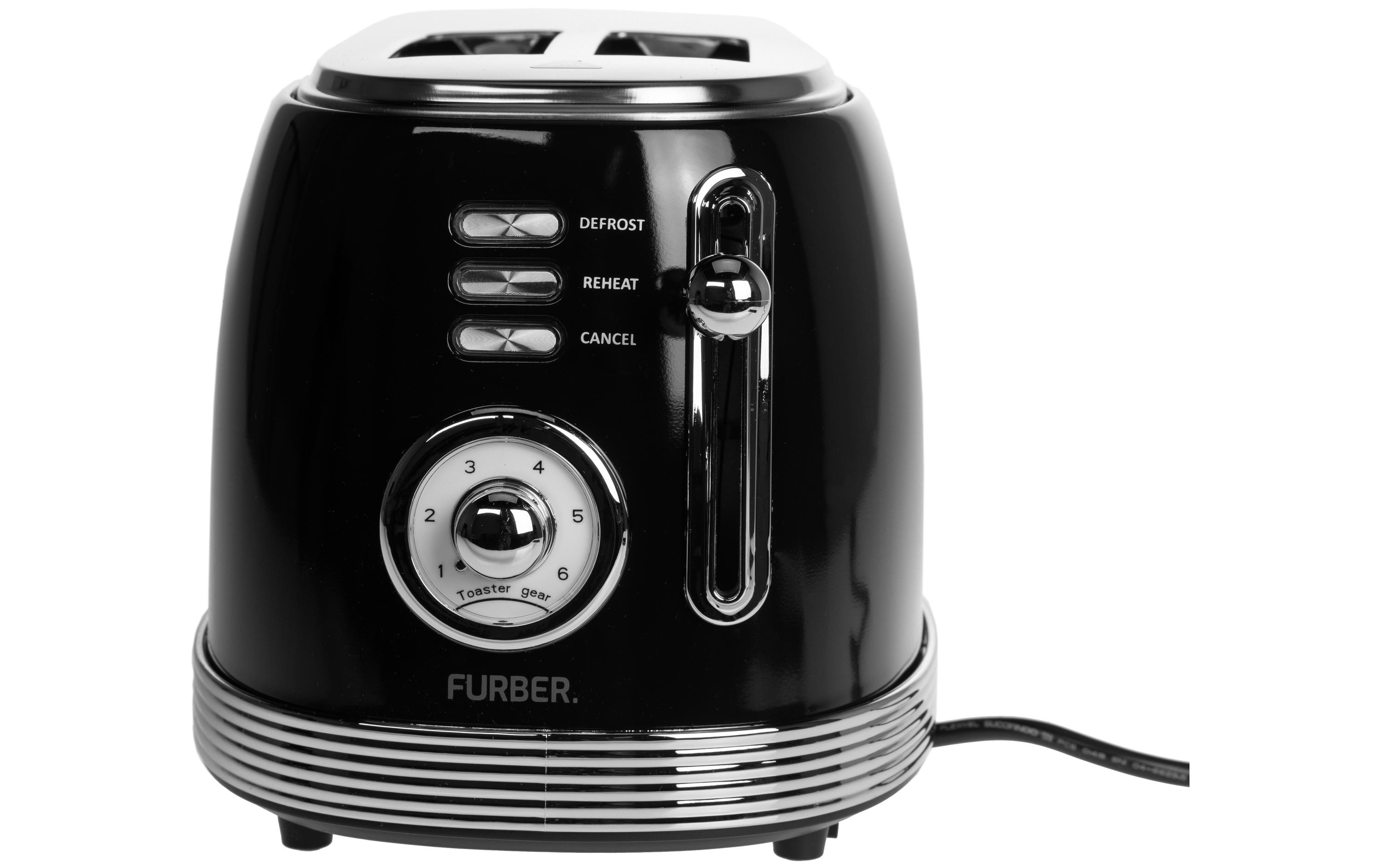 Toaster Brando Schwarz glanzGleichzeitiges Rösten von 2 Toastscheiben