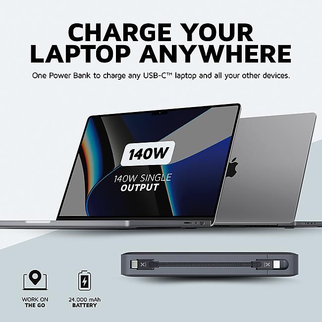 XTORM - POWERBANK PC PORTABLE TITAN PRO USB-C 140 W 24000