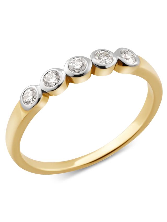 Rivière-Ring, 5 Brillanten, Gold 375 poliert