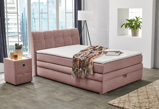 Jockenhöfer Gruppe Boxspringbett »Amelie« mit Bettkasten und Topper, erhältlich in 120 & 140cm Breite