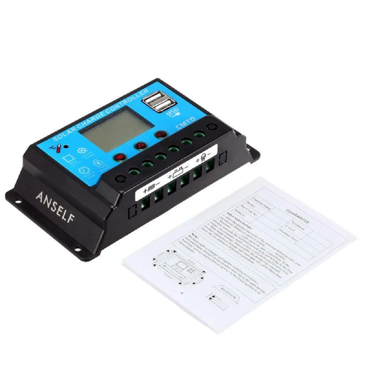 Justgreenbox Régulateur Charge PWM Solaire LCD 10A