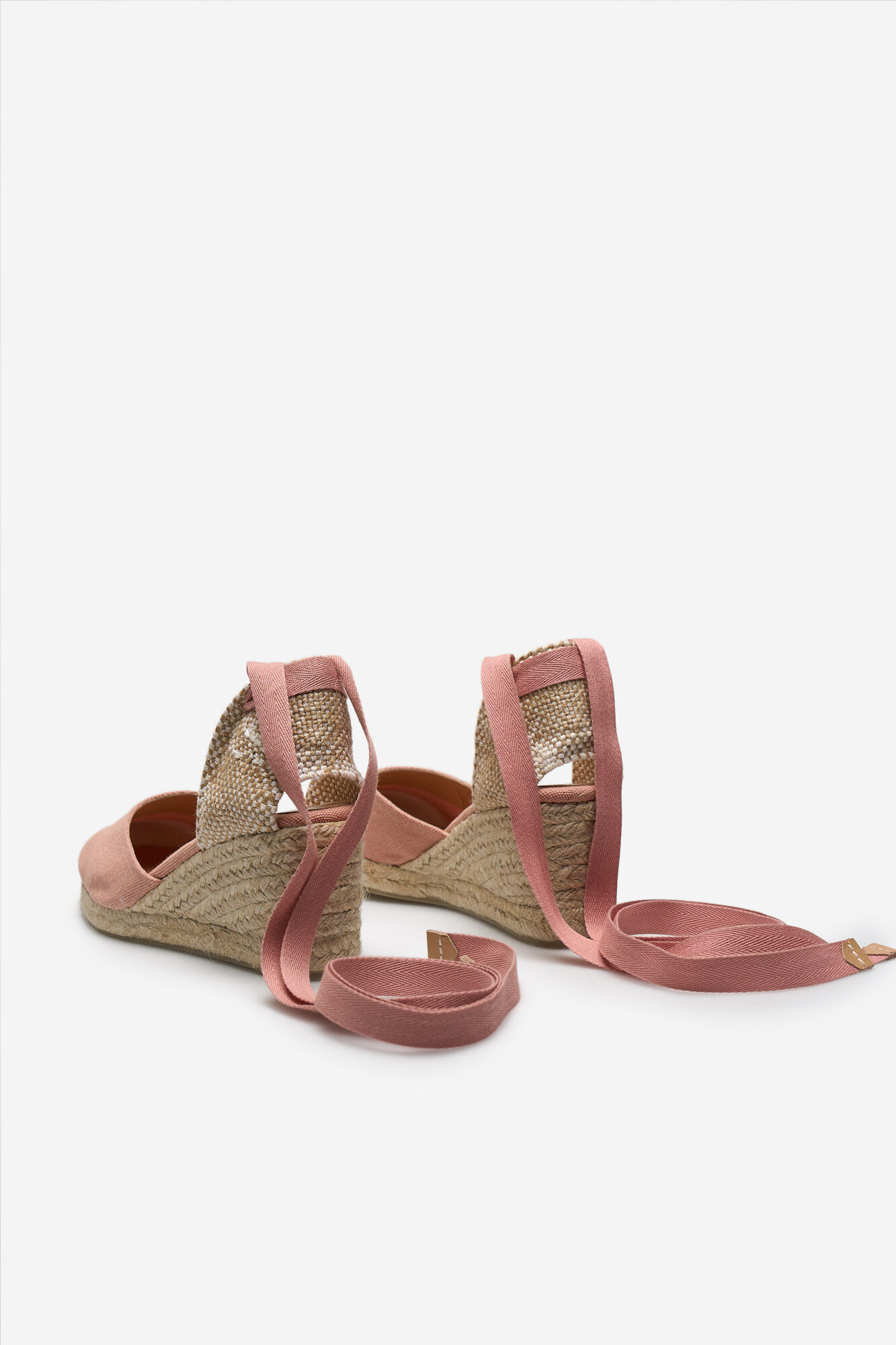 Sapatos de salto plataforma de lona fofos - Rosa