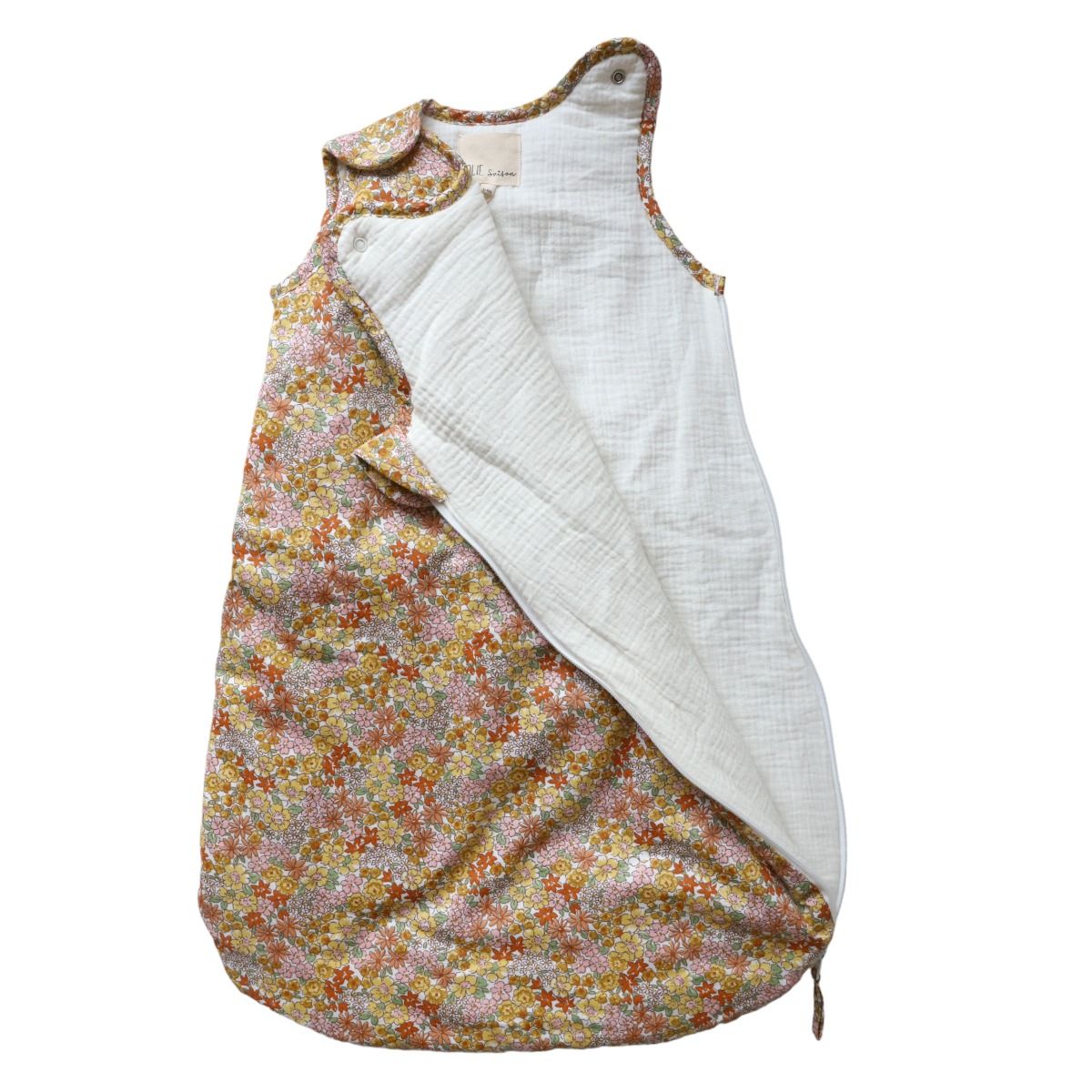 Gigoteuse fleurie rose et jaune