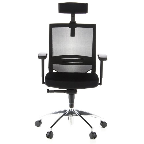 Profi Bürostuhl PORTO MAX Stoff/Netzstoff mit Armlehnen (höhenverstellbar) hjh OFFICE