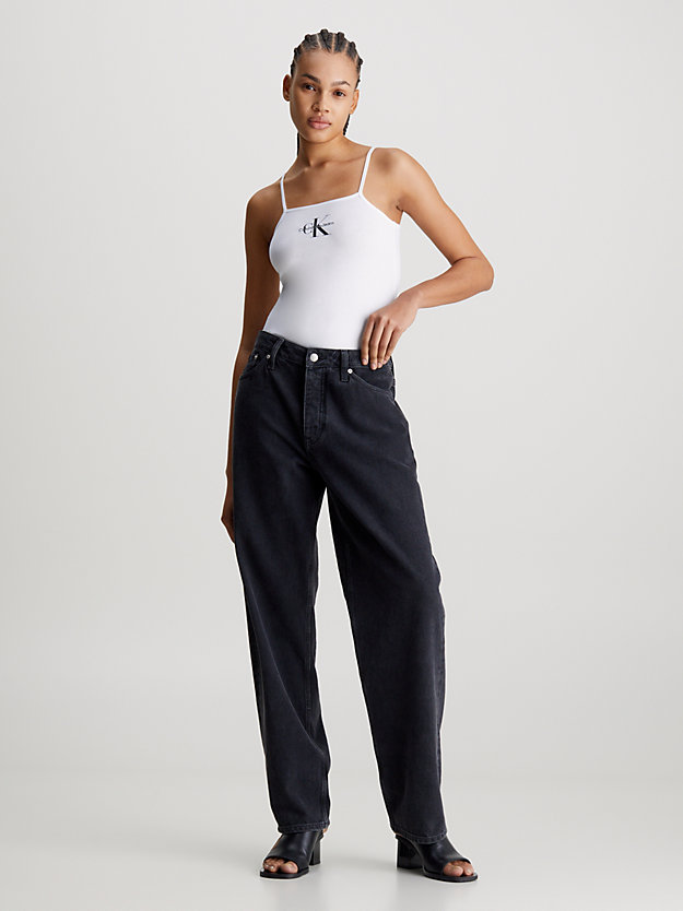 Body monogramado em algodão elástico