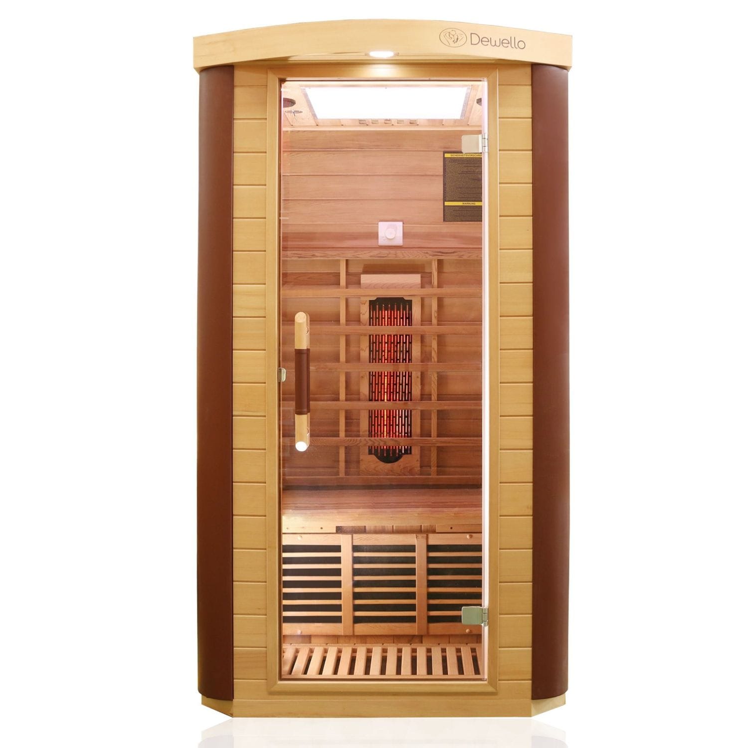 Dewello® Infrarotkabine Infrarotsauna TORONTO 102cm x 102cm inkl. 3 Vollspektrumstrahler, Bodenstrahler, 1 Person, LED