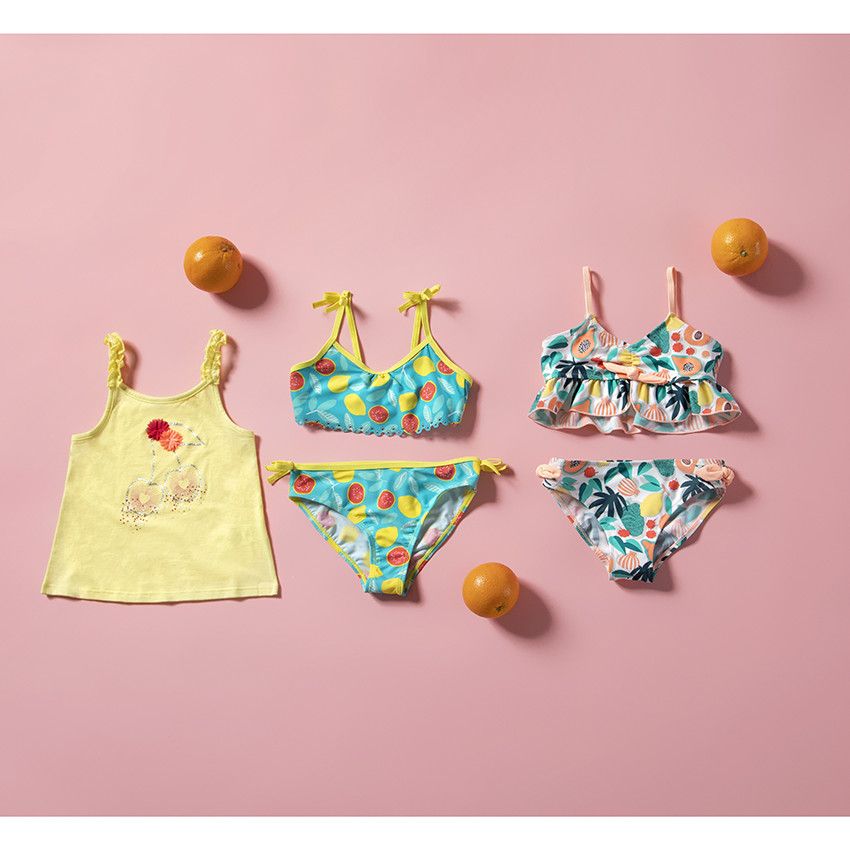 Maillot de bain 2 pièces imprimé fruits - Bleu marine