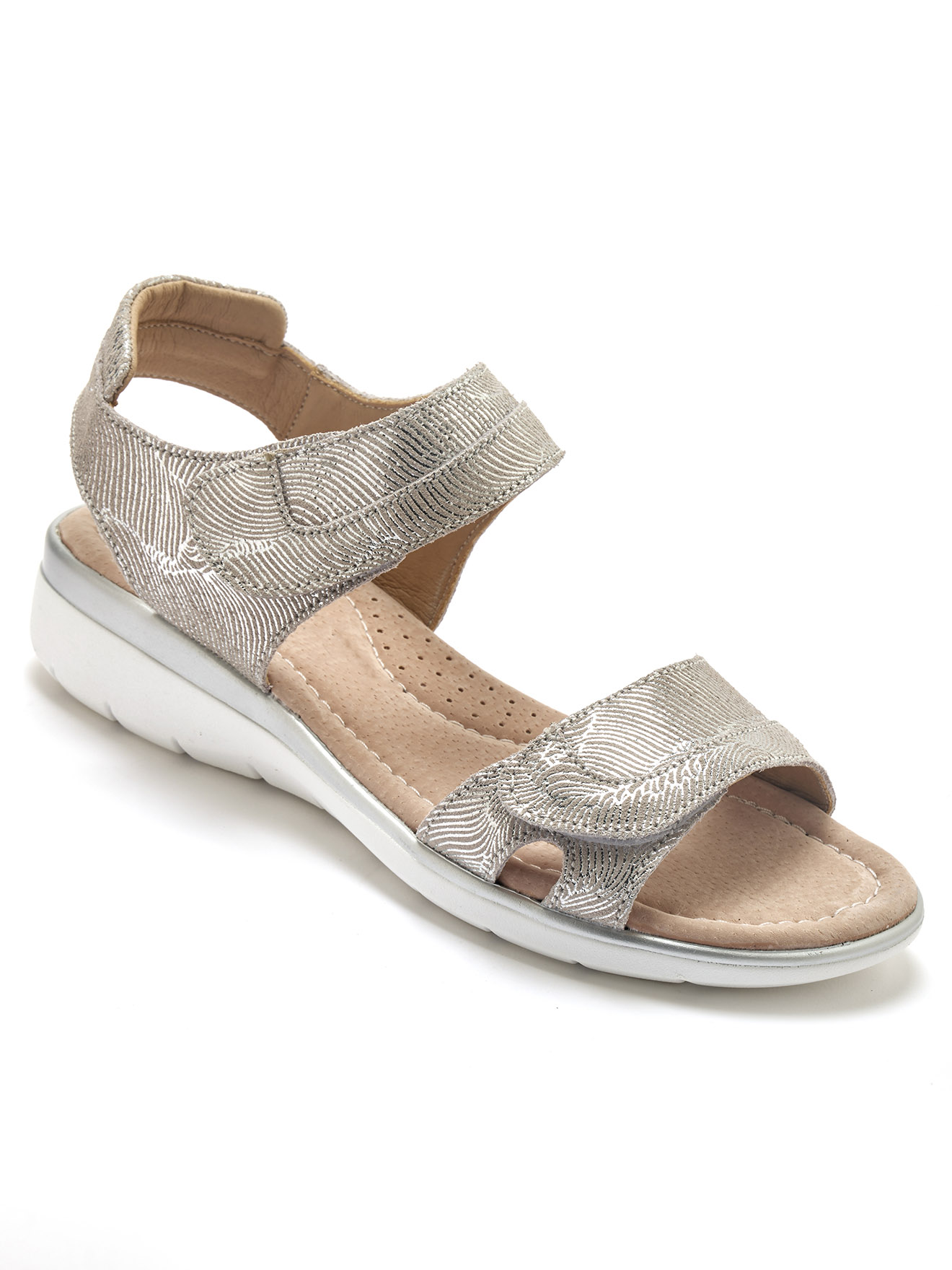 Sandales à scratchs cuir motifs irisés