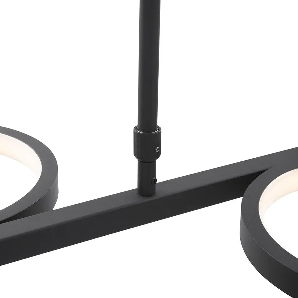 Qazqa hanglampen vive zwart geïntegreerde led