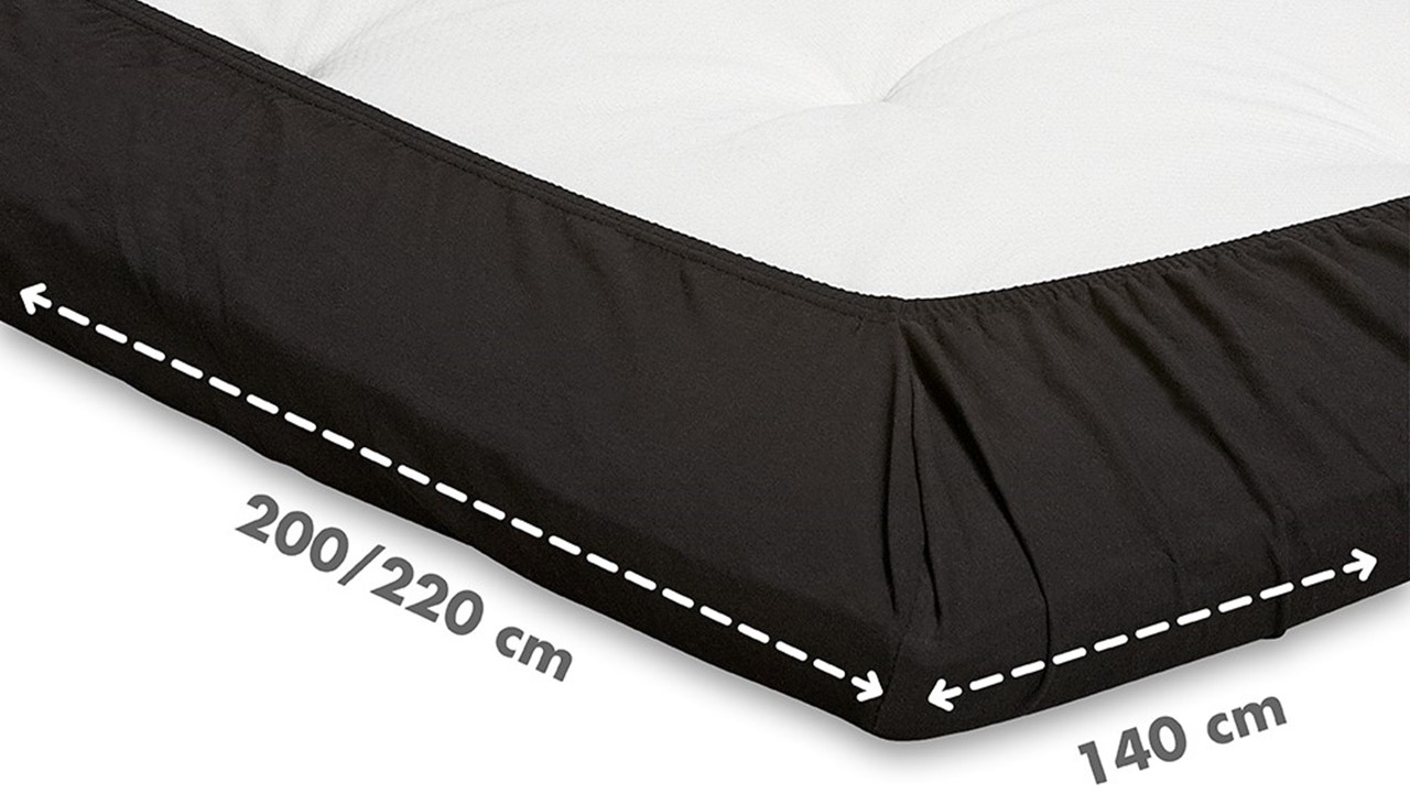 Hoeslaken Beter Bed Select Jersey topper zwart