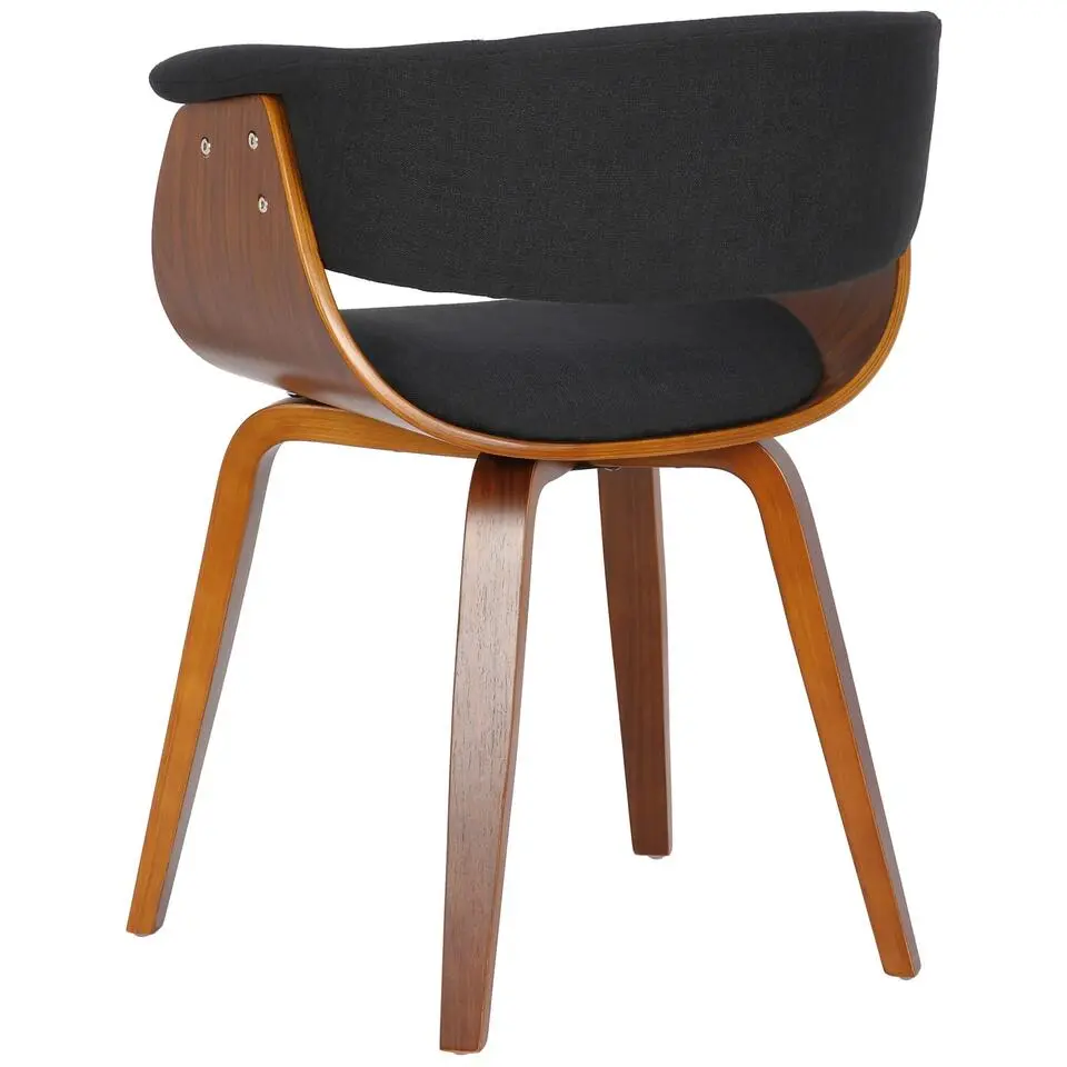 CLP Eetkamerstoel Bruce walnoot Frame - Stof - zwart