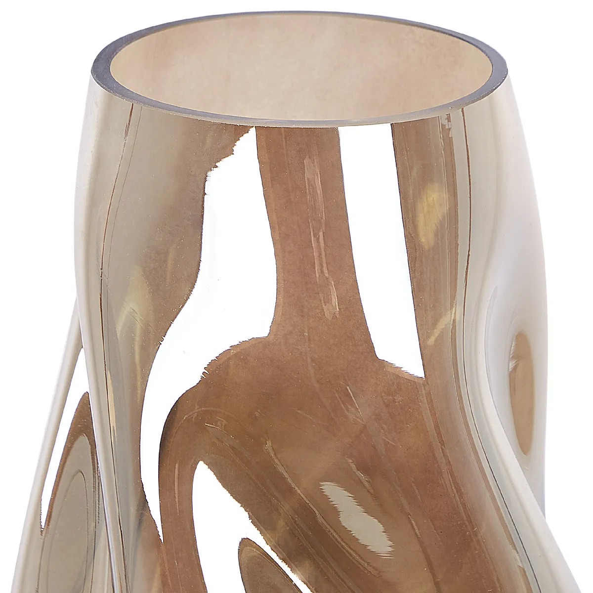 Beliani Vase à Fleurs IMEROS 27cm Marron Doré