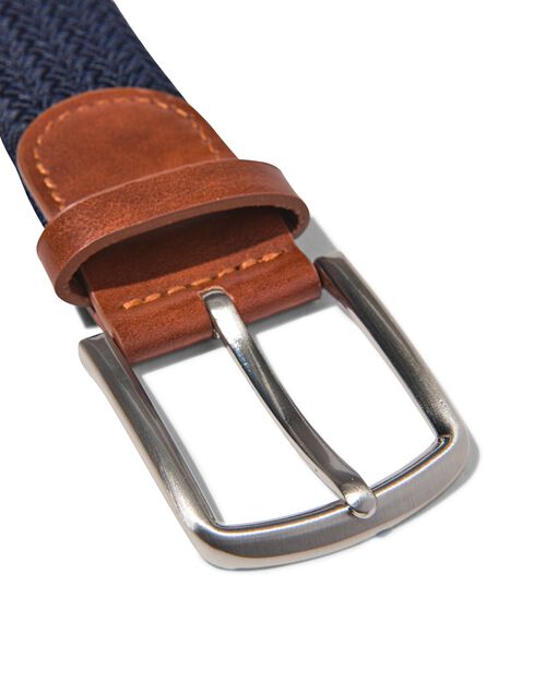 ceinture élastique tressée homme 3,5cm bleu