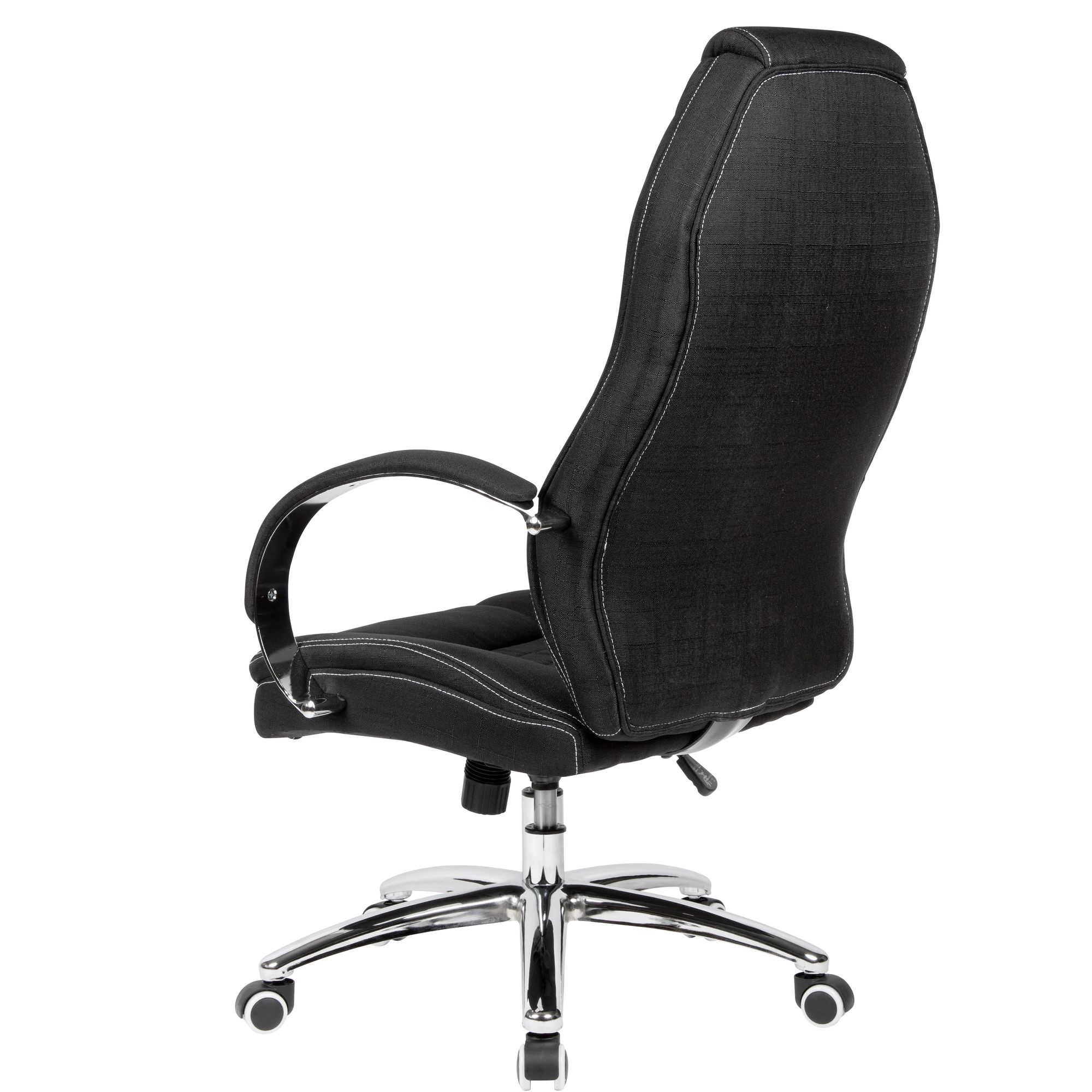 FineBuy Drehstuhl Stoff Schwarz Chefsessel Schreibtischstuhl Jeansoptik 120kg