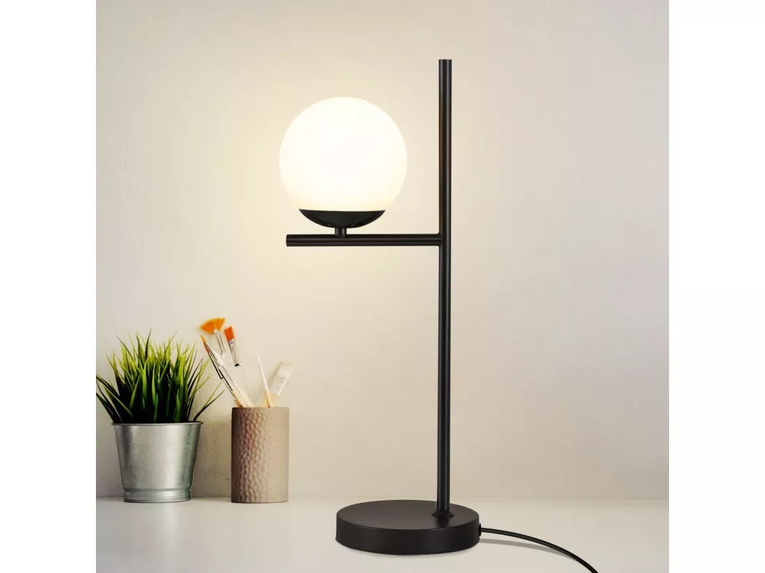 NETTLIFE lampe de Table salon lampe de chevet E27 noir moderne verre Design Vintage rétro industriel lampe de Table avec 1.5M