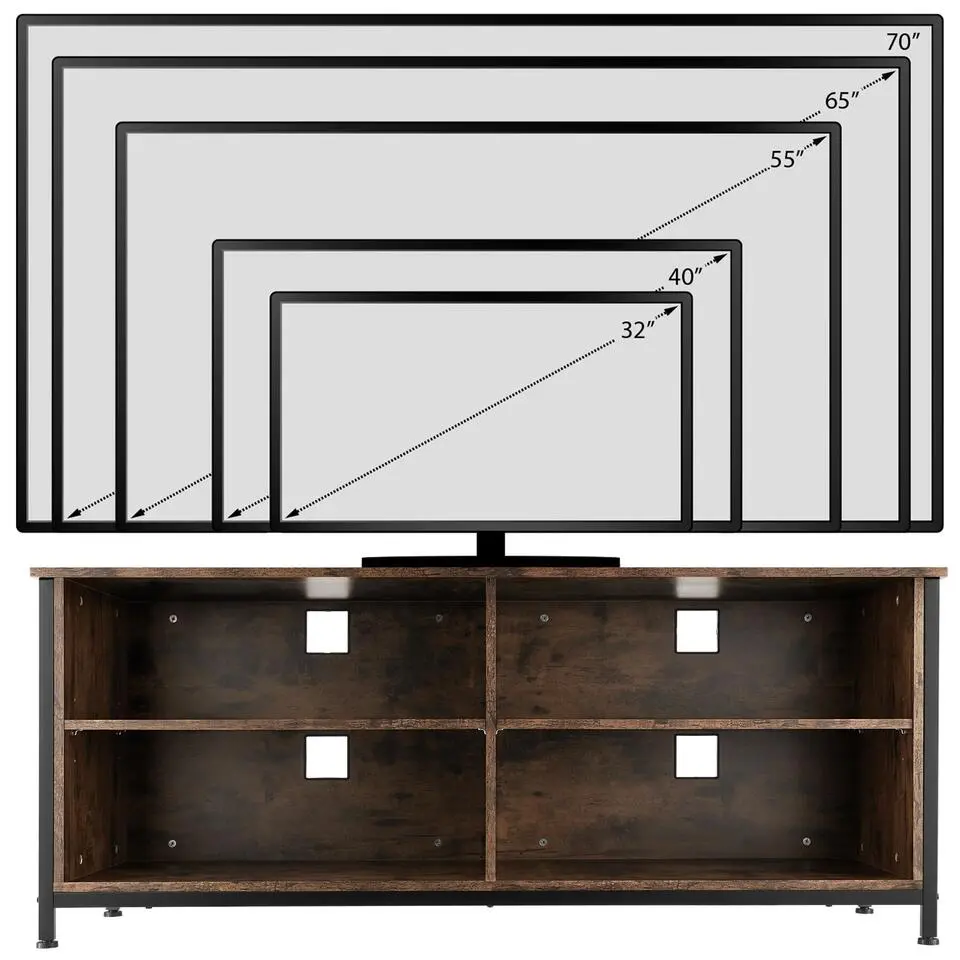 tectake Dressoir Navan 147x41x60,5cm, Industrieel Hout Donker, Rustiek