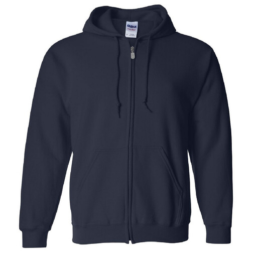 Moletom com capuz e zíper Gildan masculino, estilo esportivo/academia (azul)