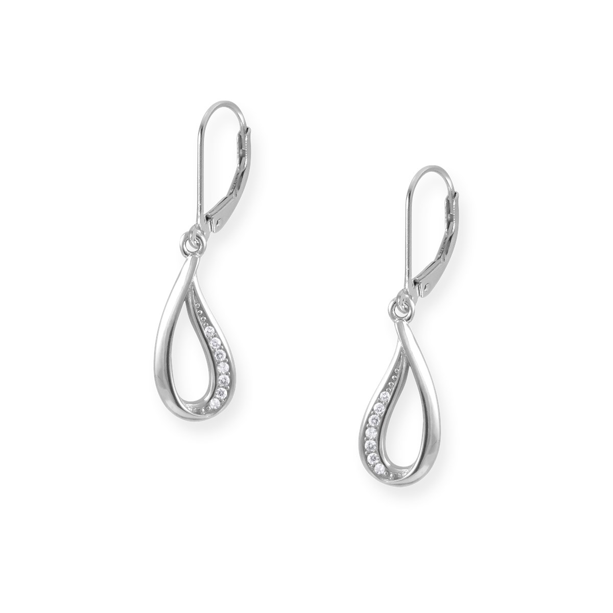 Boucles d'oreilles en argent 925 rhodié avec oxydes de zirconium