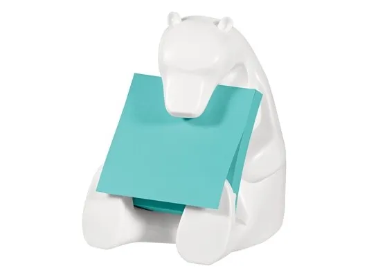 Post-It Pop-up Note Dispenser for 3 in x 3 in Notes, Bear design, White, 1 stk, 50 ark