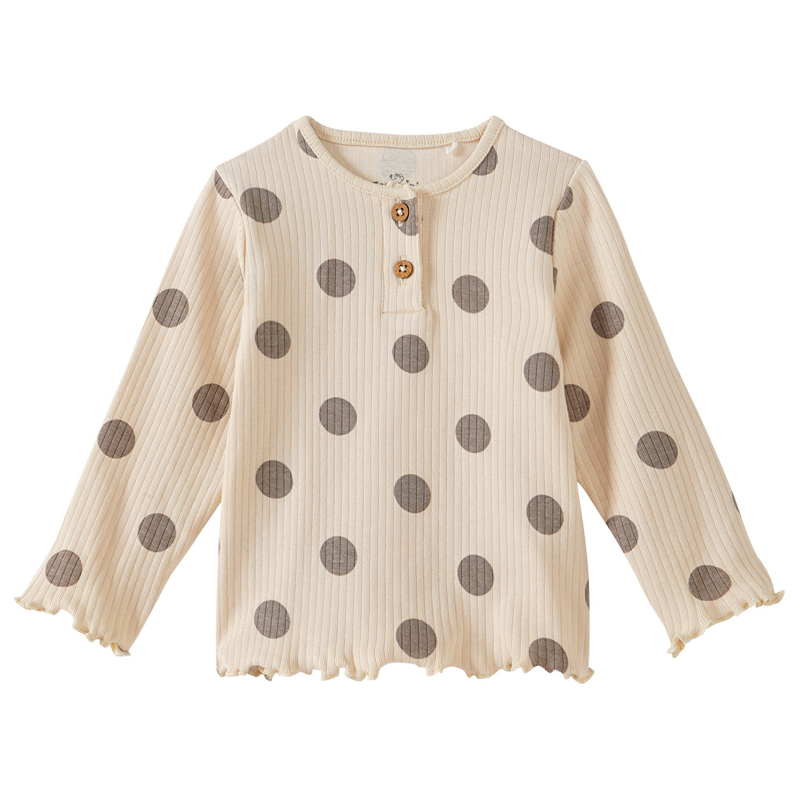 Topomini Baby Langarmshirt mit Punkten allover beige