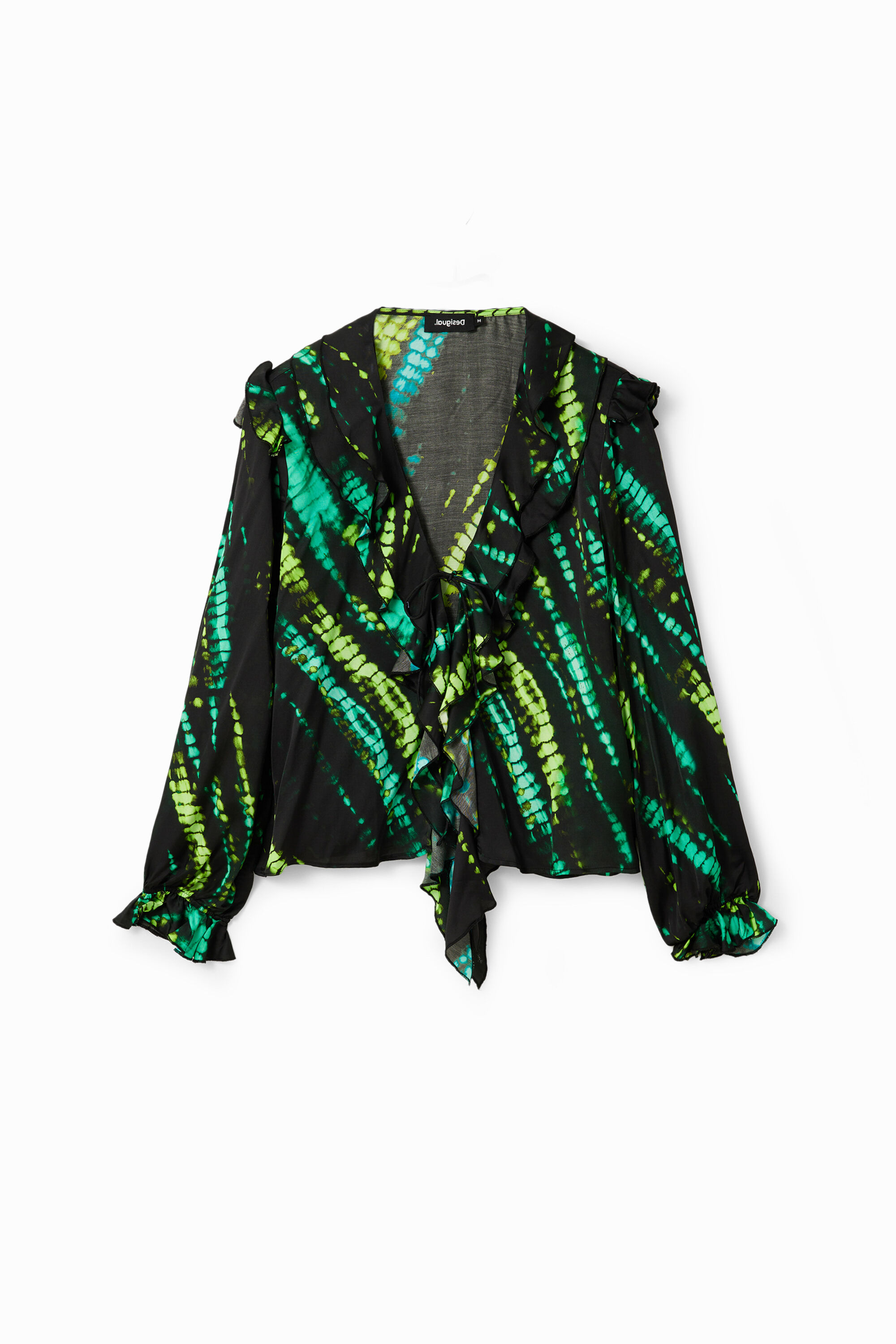 blusa tie-dye com babados