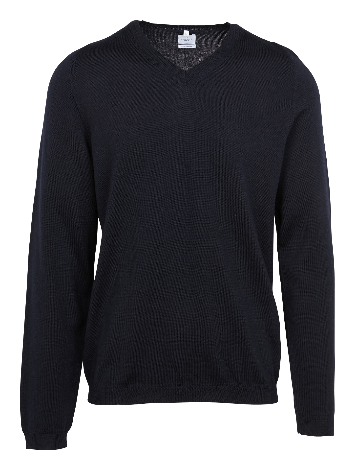 Pull col V regular-fit en laine mérinos | Bleu