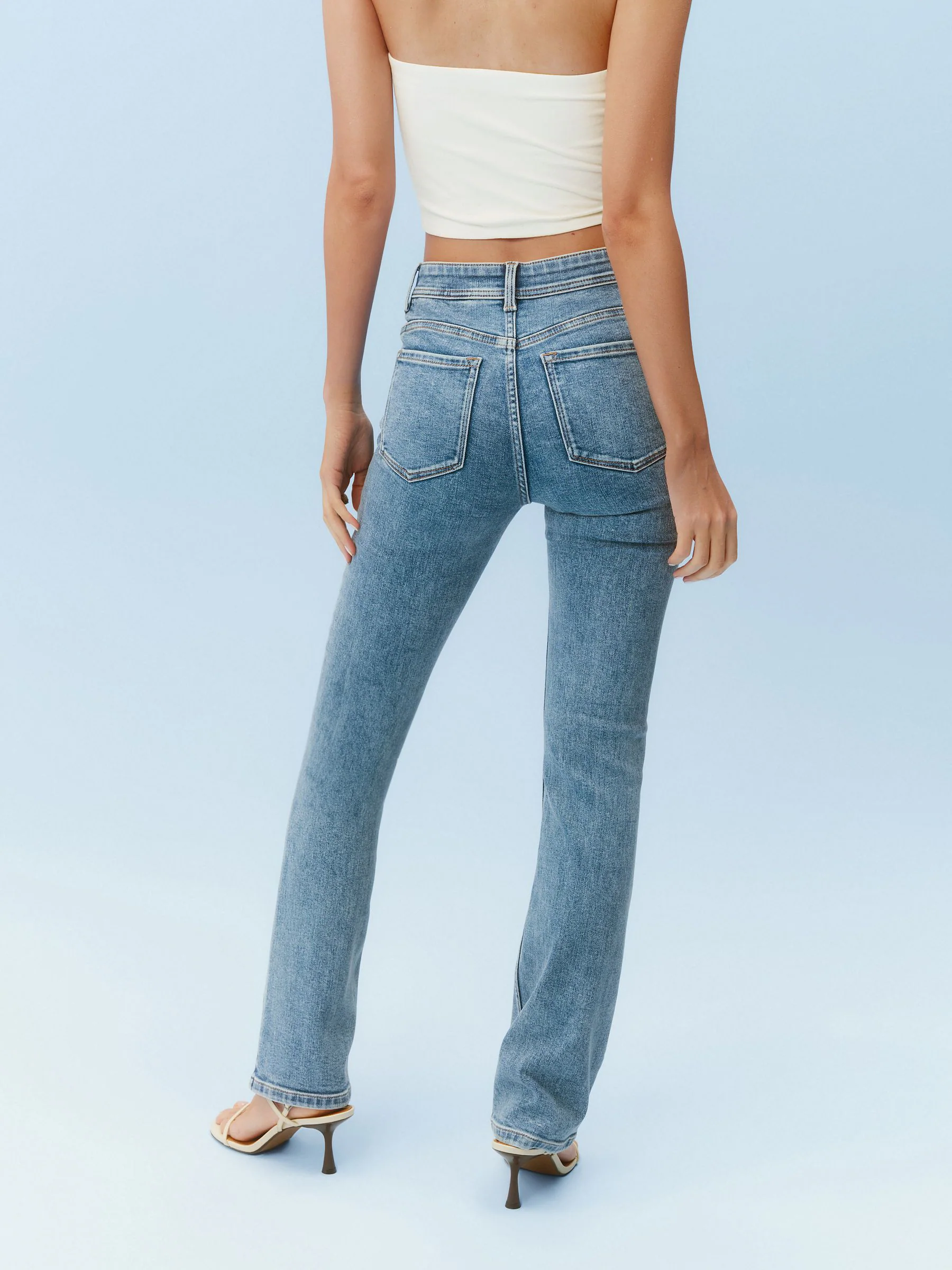 Normaal blauw - Superzachte bootcut-jeans