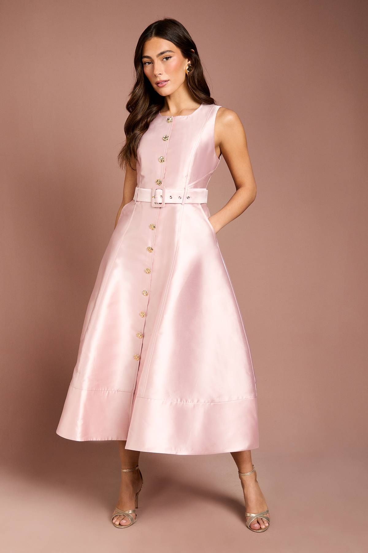 Coast Robe de Bal Boutonnée avec Ceinture