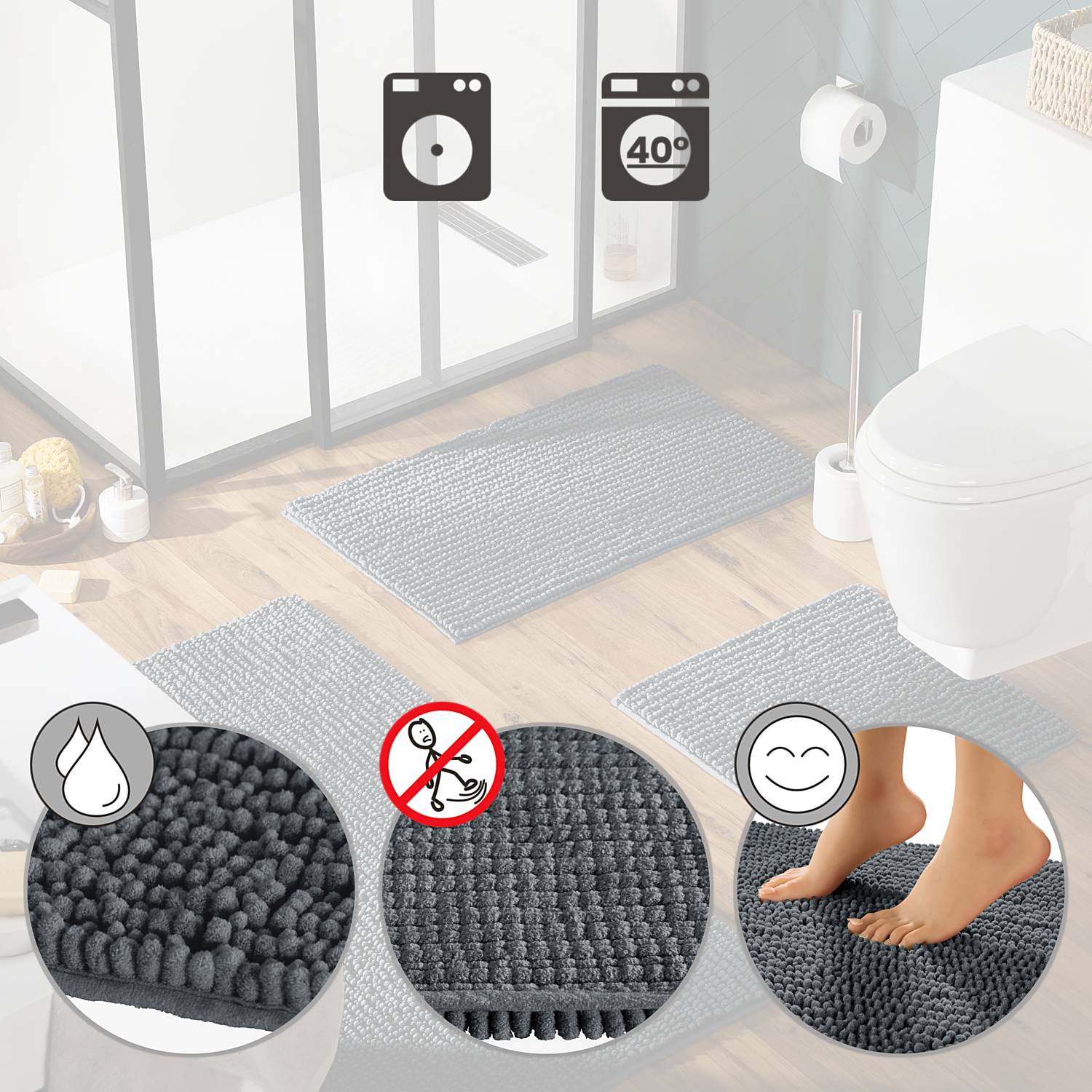 REDBEST Microfaser-Chenille WC-Vorlage 