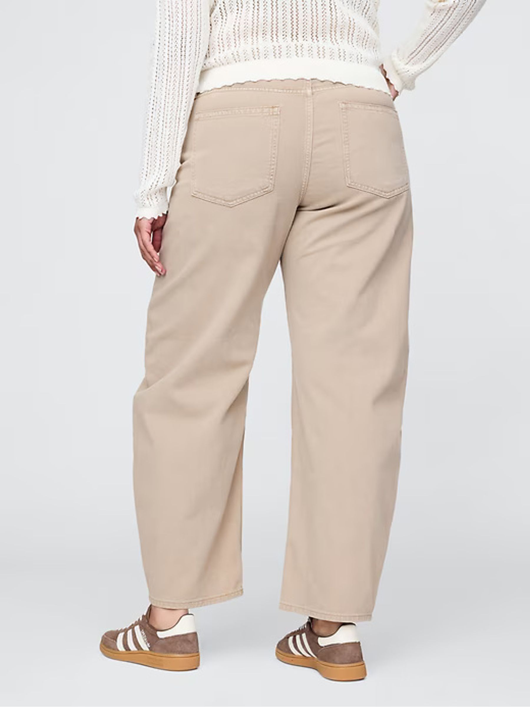 Beige - Gap jeans met hoge taille en toelopende pijpen