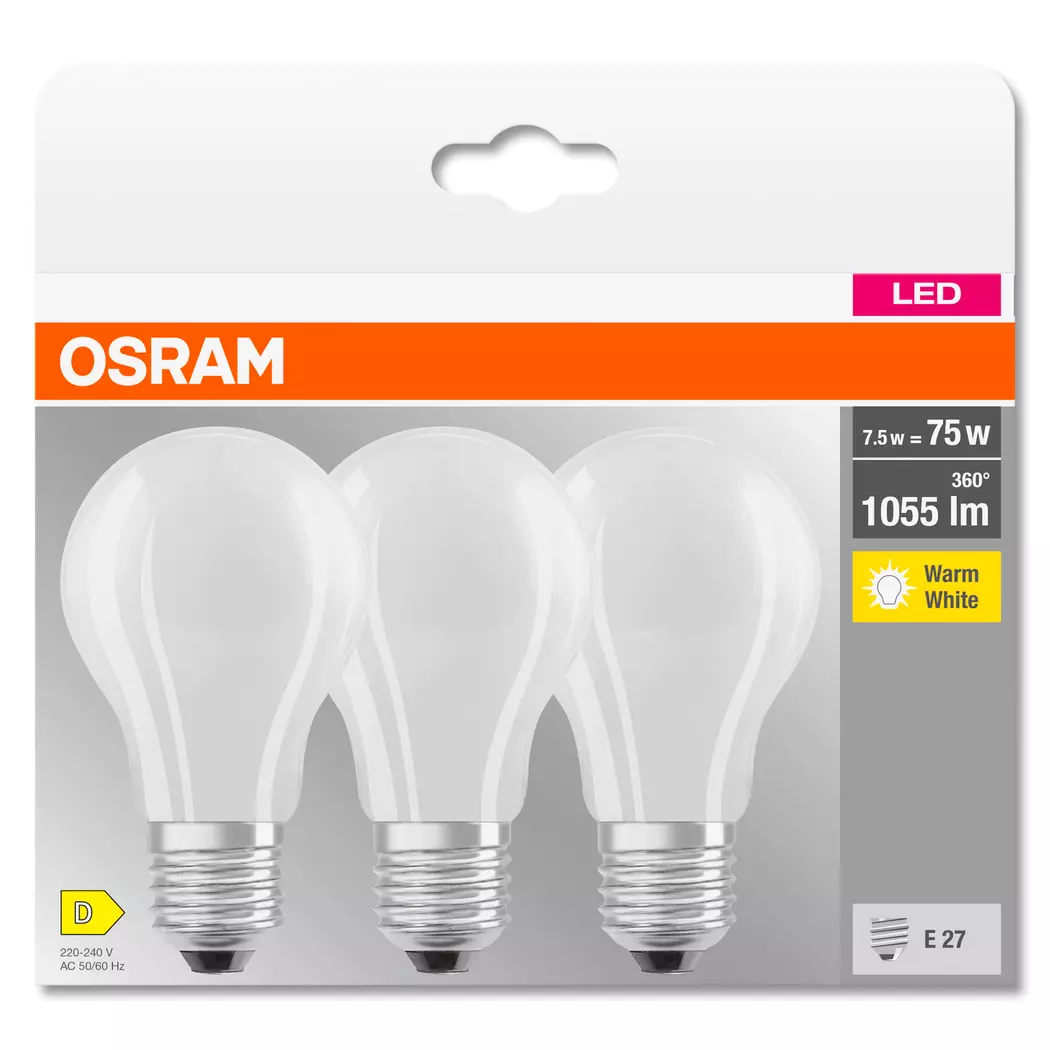 LED-Birne E27/7,5 Watt/Energie D