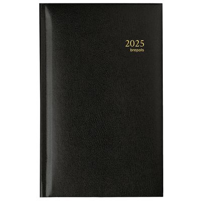 Agenda de poche Interplan Lima - 1 semaine sur 2 pages - 9 x 16 cm - noir - Brepols