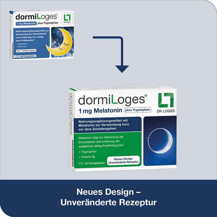 dormiLoges Melatonin plus Tryptophan Filmtabletten, 60 St
