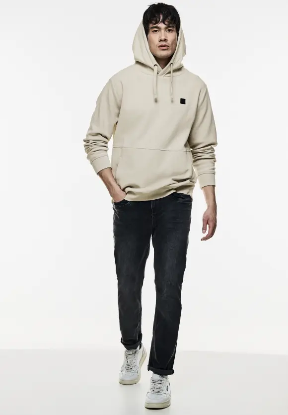 Waffel Struktur Hoodie - faded stone