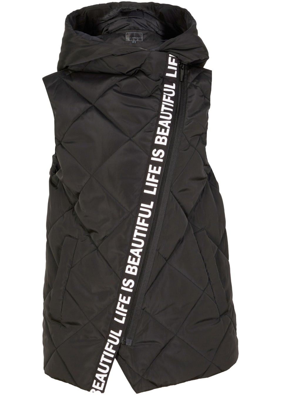 Veste matelassée sans manches asymétrique