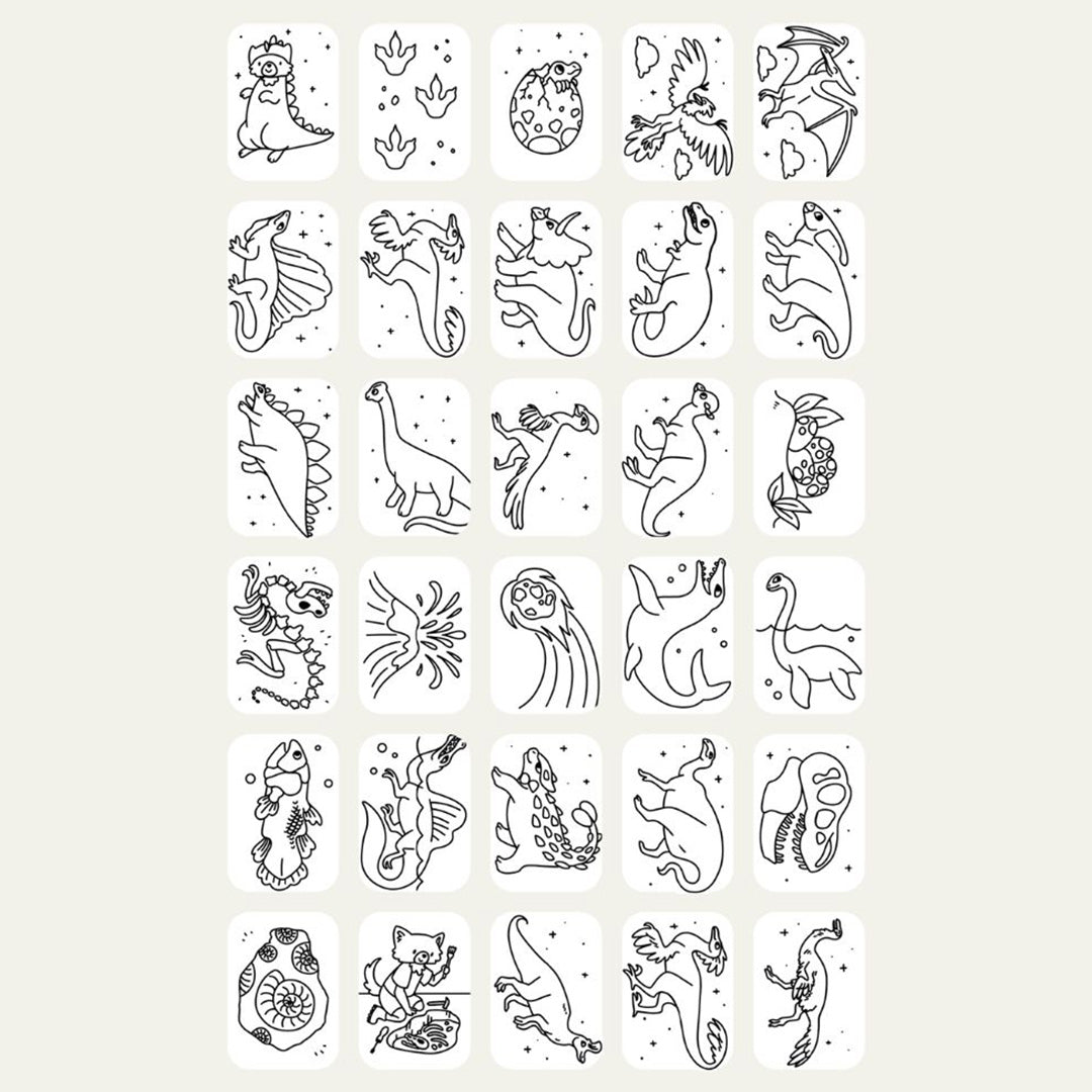 kidywolf extra tekenkaarten voor kidydraw mini - dinos en sterren