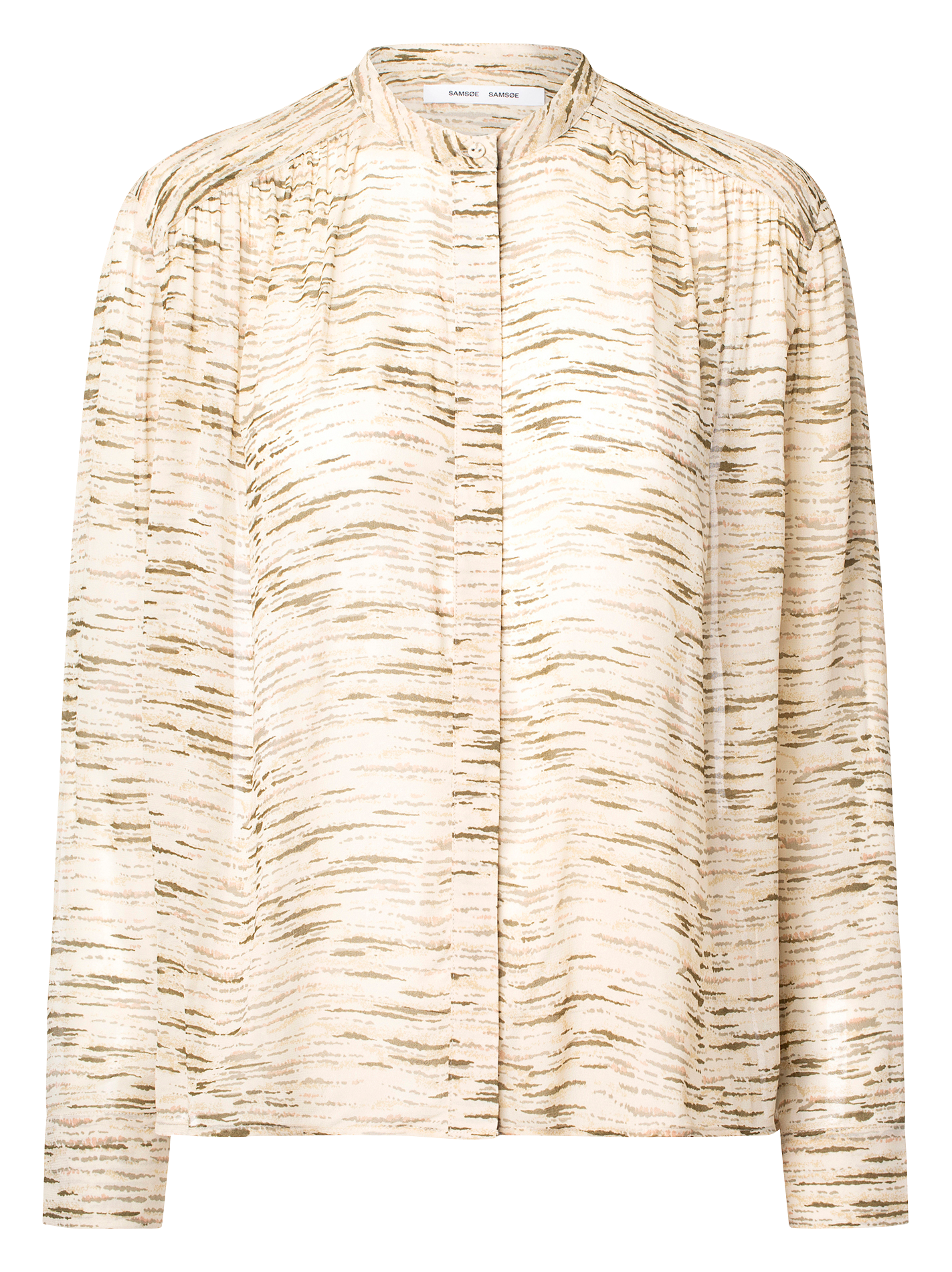 ELMY - Chemise col mao imprimée | Rose