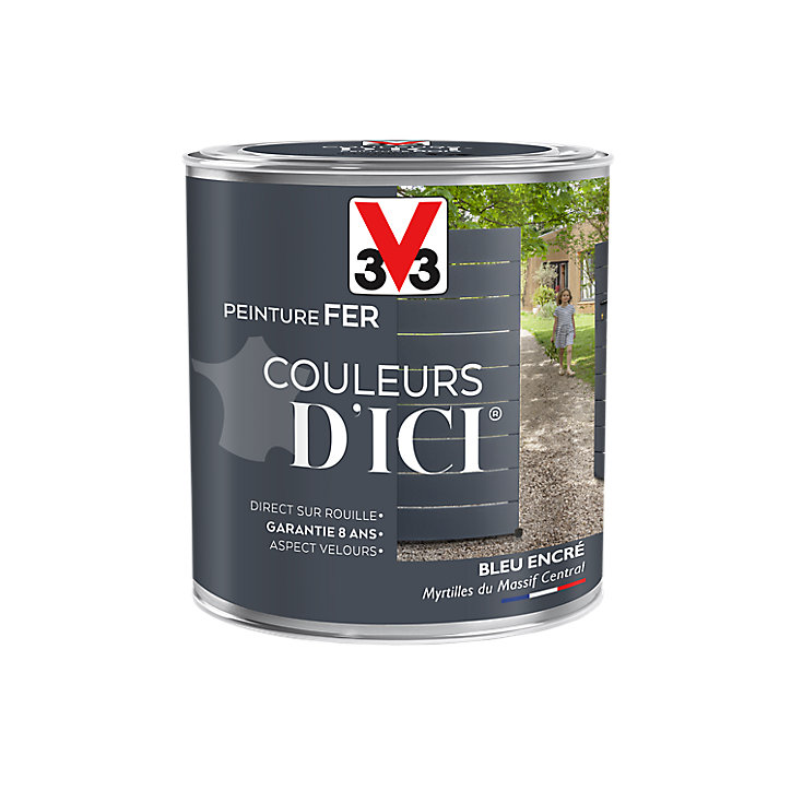 Peinture extérieure fer Couleurs d'ici bleu encré Velours V33 0,5L