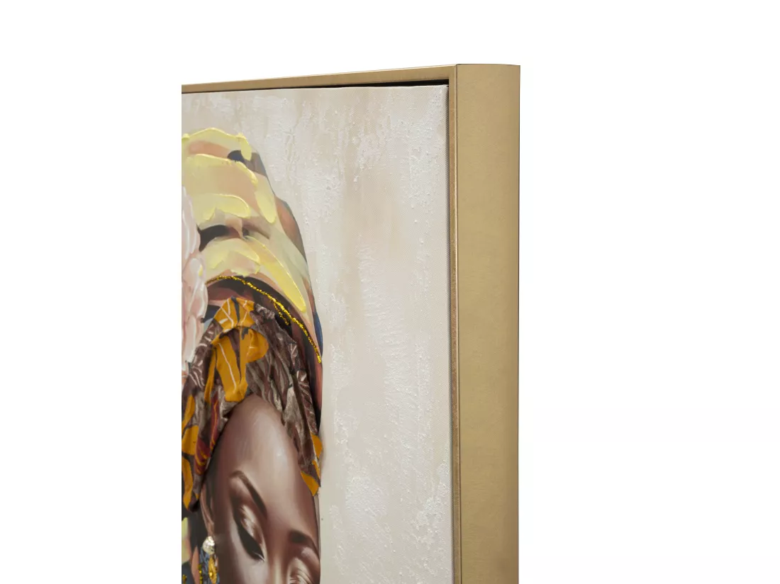 Peinture de femme multicolore sur toile avec cadre 72x4,5x102 cm