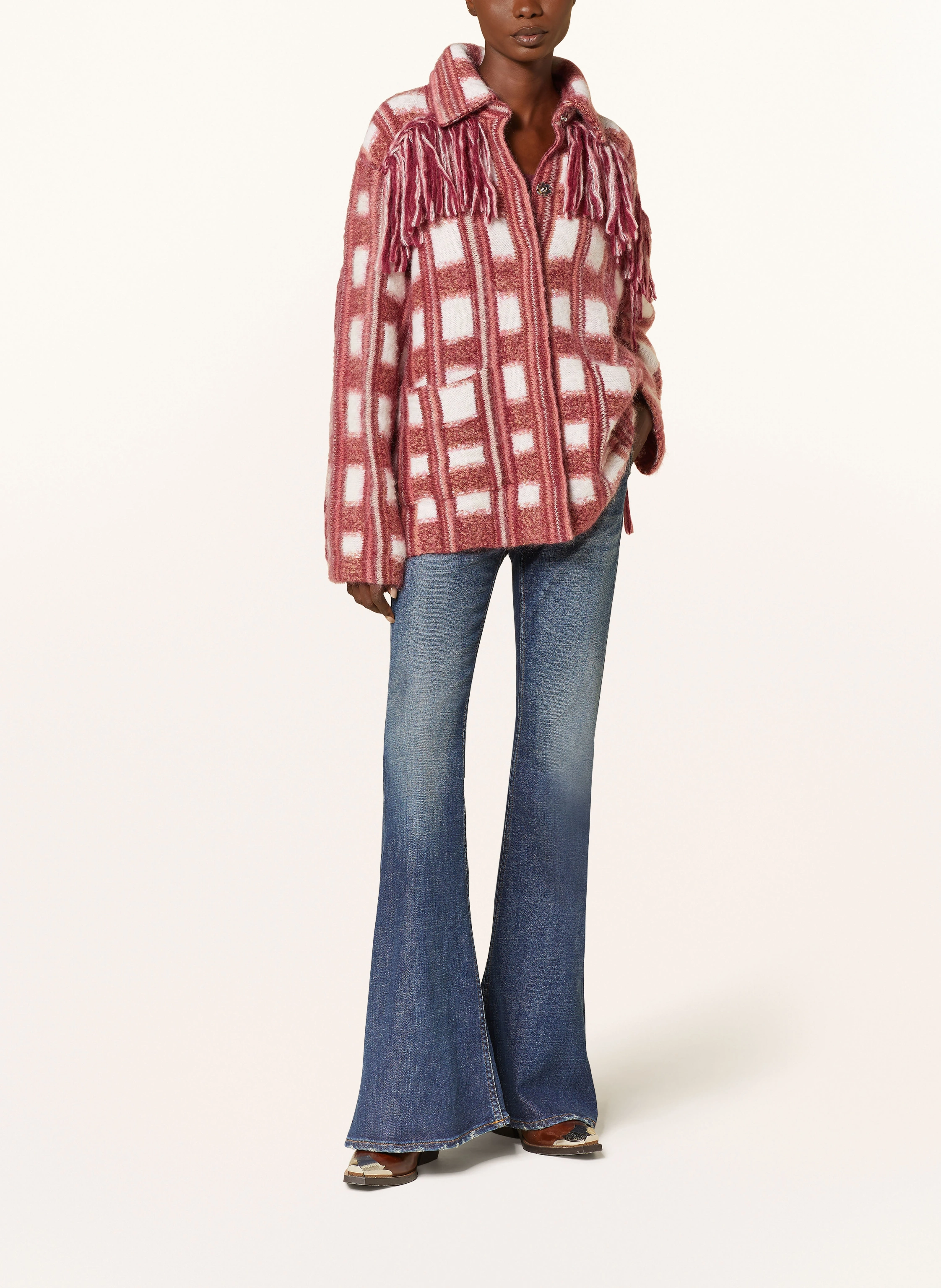 DOROTHEE SCHUMACHER Strickjacke DIZZY CHECK CARDIGAN mit Alpaka