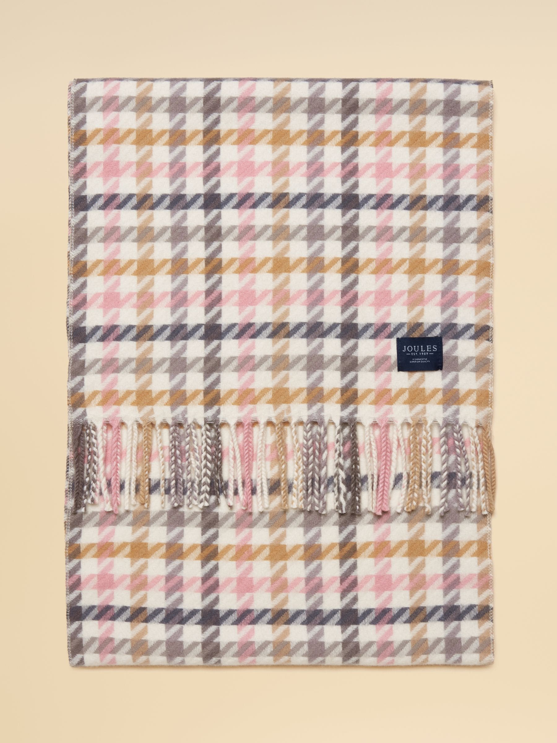 Pink & Oatmeal - Joules Langtree Large Scarf