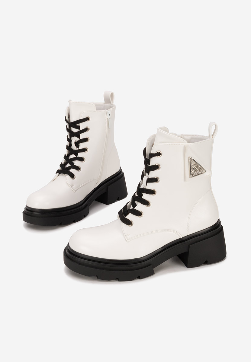 Bottines rangers femme blancs Dasica