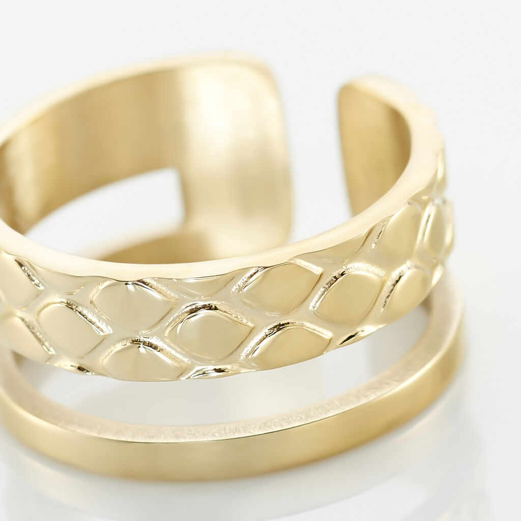 Bague Ajustable Abram Acier Doré