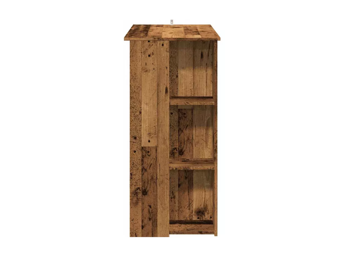 Table de bar avec étagère vieux bois bois d'ingénierie