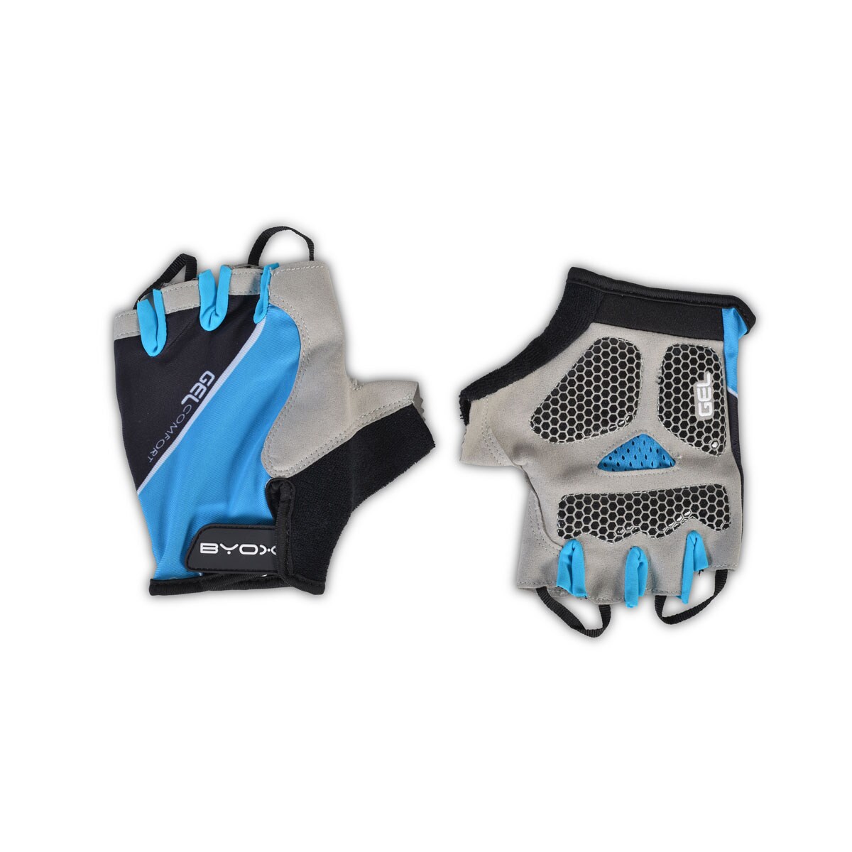 Byox Kinder-Fahrradhandschuhe AU201 blau Klett, verschiedene Größen, Gel-Polster Größe S (4)