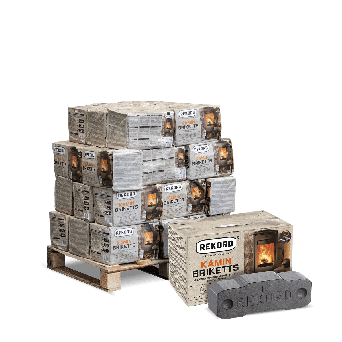 Record bruinkoolbriketten 10kg x 30 pak 300kg pallet