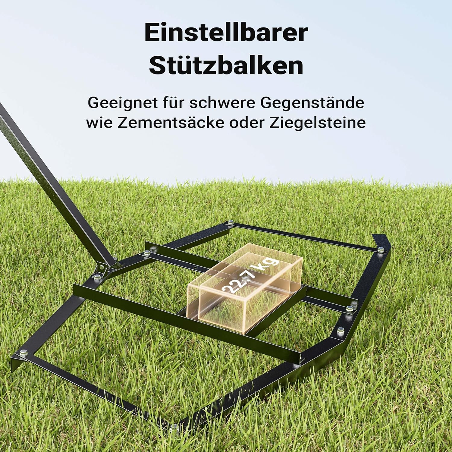 Wiltec Schleppegge 190 x 98 cm, Wiesenegge für Rasentraktor, ATV und UTV, Wiesenschleppe zur Bodenbearbeitung und Bodennivellierung