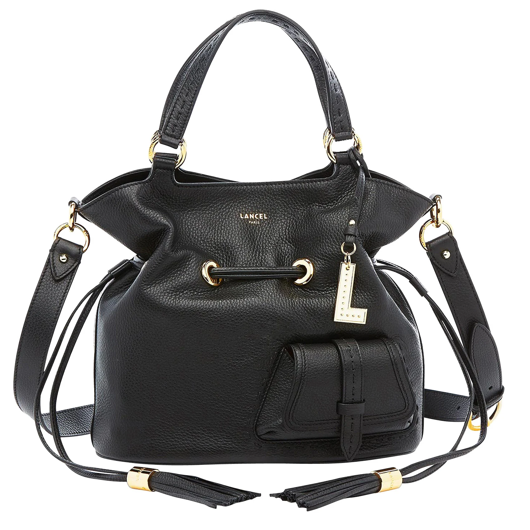 Sac seau en cuir grainé | Noir