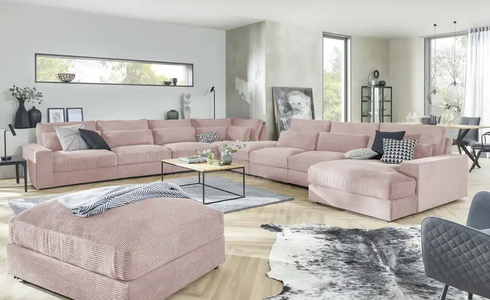 Element Branna Rosé Cordstoff Ecke