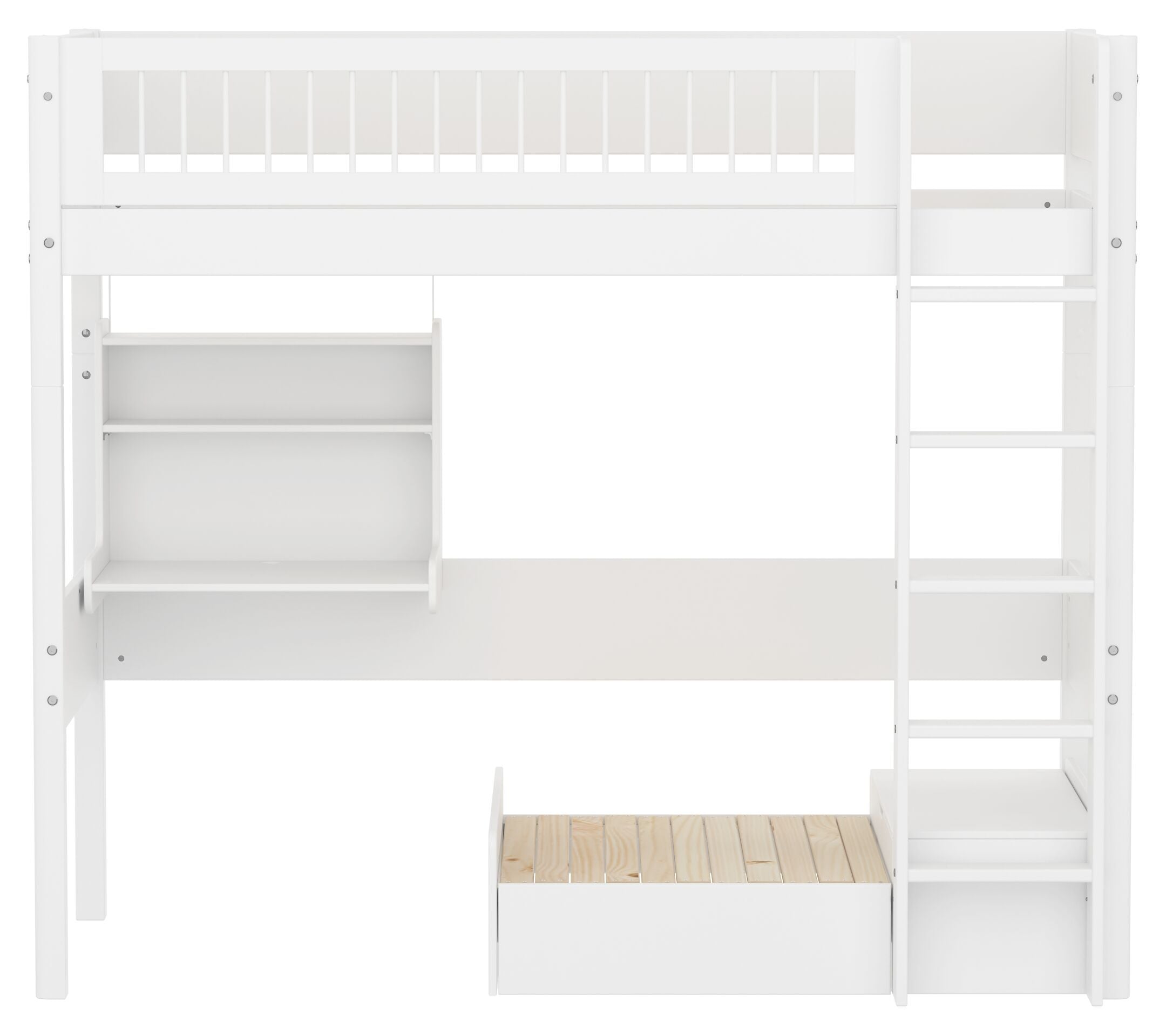 Flexa WHITE Hochbett - Weiss / B: 109.0 cm x T: 210.0 cm x H: 184.0 cm